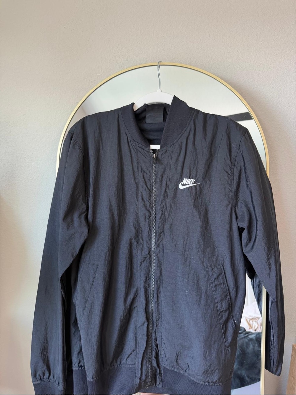 Nike Black Bomber Jacket with White Logo